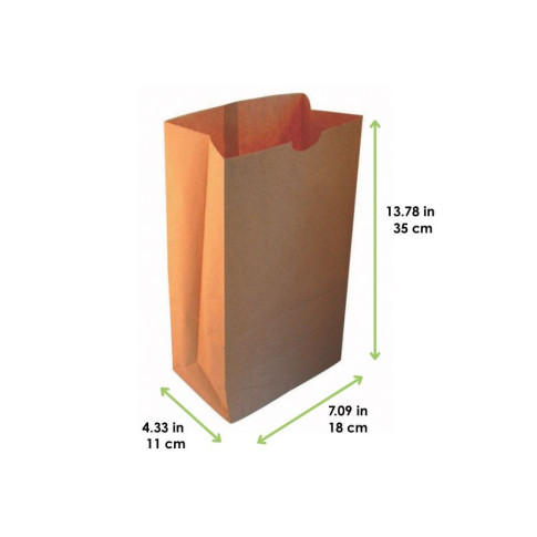 Sac SOS papier kraft brun  180x110mm H350mm