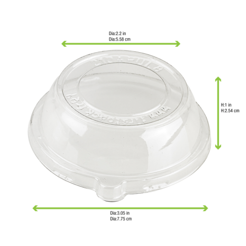 Couvercle plat transparent en plastique PET  H25mm