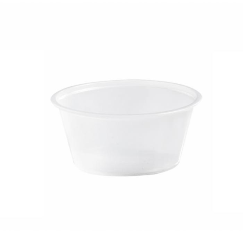Pot plastique PS translucide rond   H32mm 80ml