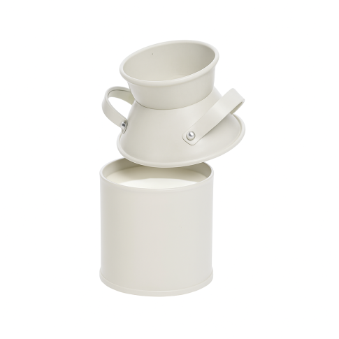 Pot à lait en métal couleur ivoire   H100mm 125ml