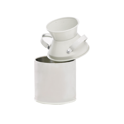 Pot à lait en métal couleur ivoire   H100mm 125ml