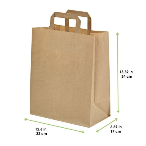 Sac cabas papier kraft brun recyclé 320x170mm H340mm