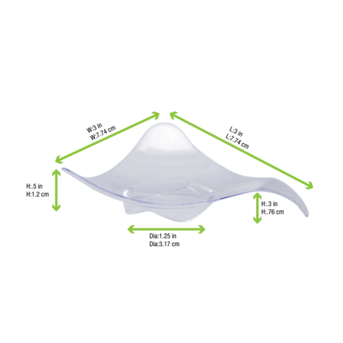 Mise en bouche plastique PS triangulaire "Triba" 80x80mm H20mm