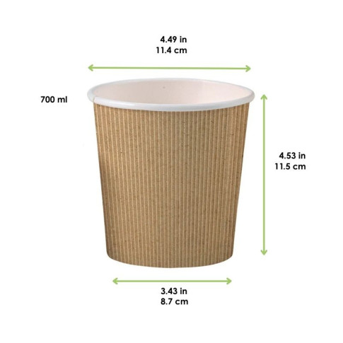 Pot à soupe carton blanc   H115mm 700ml
