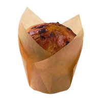 Caissette de cuisson forme tulipe en papier brun siliconé   H85mm