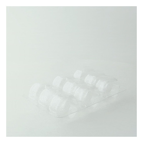 Insert plastique PET transparent 9 macarons (3x3) avec fermeture clipsable  110x160mm H20mm