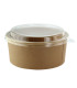 Saladier rond en carton kraft avec couvercle plastique PET Buckaty  H75mm 1200ml