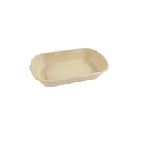 Boite rectangulaire brune en pulpe "Eco-Rec"  195x116mm H35mm 500ml