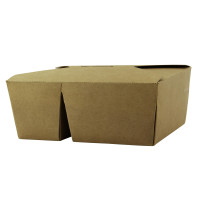 Boite repas carton kraft 2 compartiments  214x160mm H47mm 1 090ml