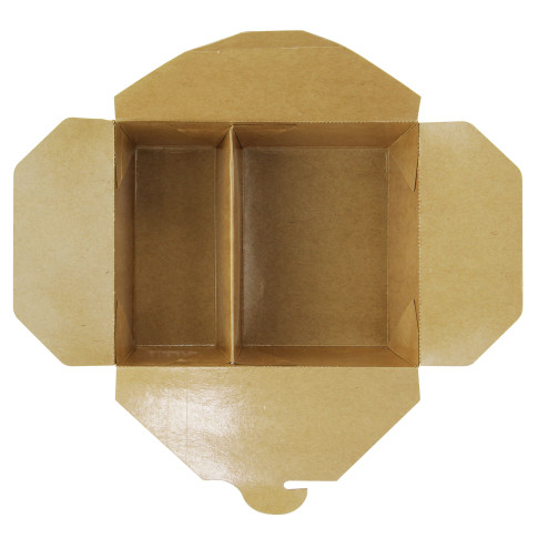 Boite repas carton kraft 2 compartiments  214x160mm H47mm 1 090ml