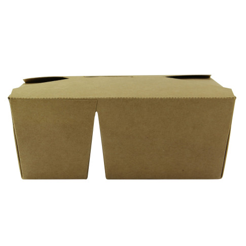Boite repas carton kraft 2 compartiments  214x160mm H47mm 1 090ml