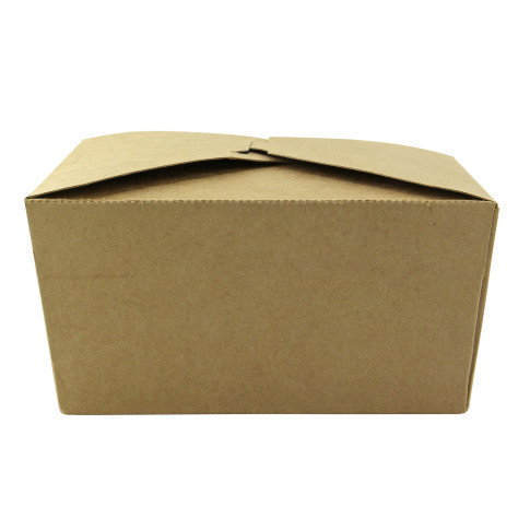 Boite repas carton kraft 2 compartiments  214x160mm H47mm 1 090ml