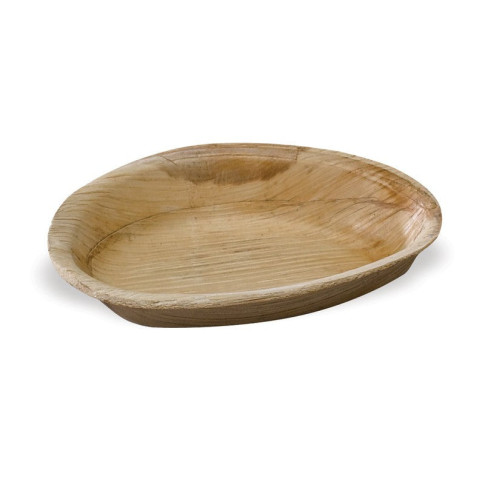 Assiette en palmier forme oeuf  190x120mm H25mm 270ml