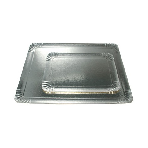 Plateau carton double face or intérieur argent extérieur  280x190mm