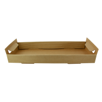 Plateau en carton kraft brun avec poignées  390x150mm H44mm
