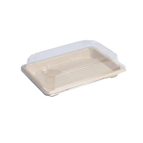 Barquette pulpe avec couvercle PS transparent "Itto"  167x117mm H40mm