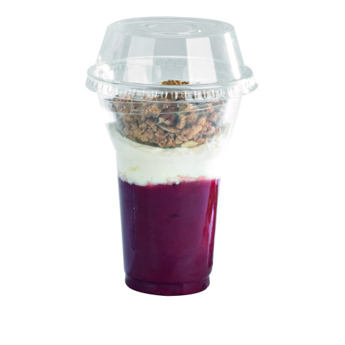 Pot à dessert transparent en plastique PET  H112mm 360ml