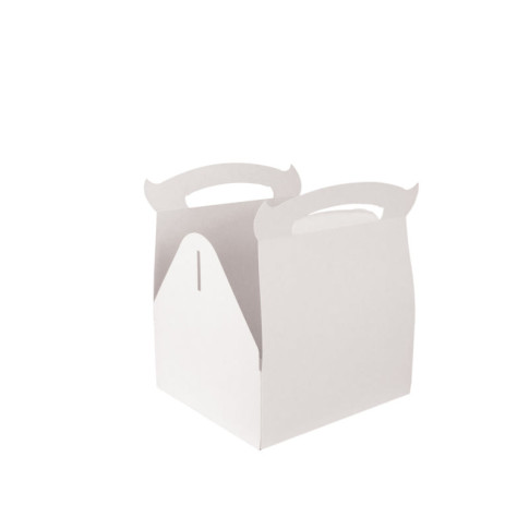 Boîte pâtissière carton blanche avec anse 180x100mm H115mm