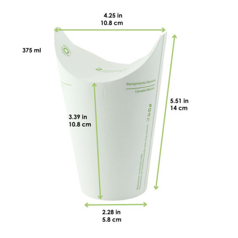 Pot Nolida blanc en carton à fermeture intégrée  H105mm 375ml