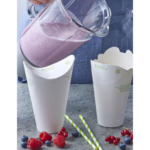Pot Nolida blanc en carton à fermeture intégrée  H105mm 375ml