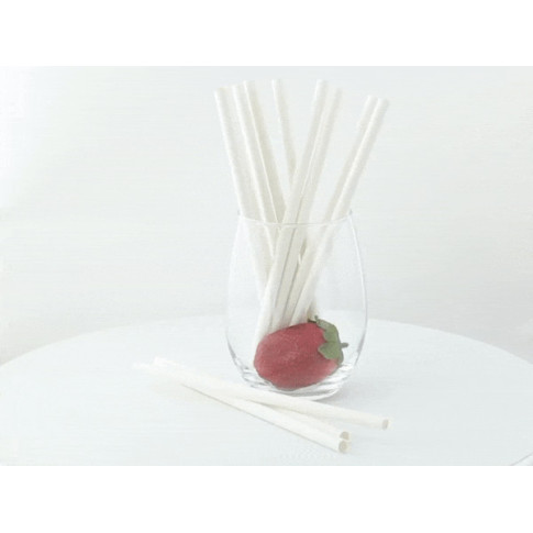 Paille pour smoothie en papier blanc  H197mm