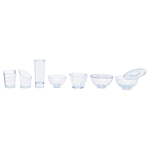 Couvercle transparent plat et rond en plastique PS  H2mm