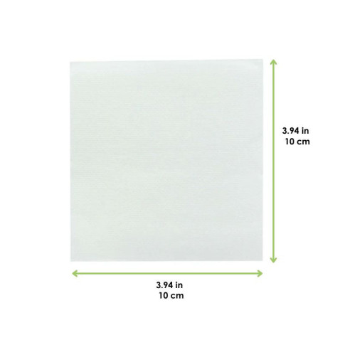 Serviette micropoint blanche 2 plis 200x200mm