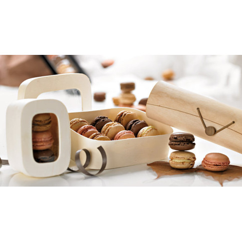 Insert plastique PET transparent 3 macarons avec fermeture clipsable  93x68mm H23mm