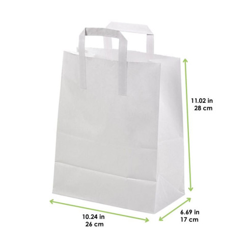 Sac cabas papier blanc recyclé 260x170mm H280mm