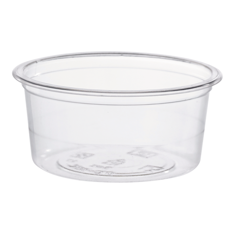 Pot à sauce rond en plastique PLA transparent  H35mm 90ml