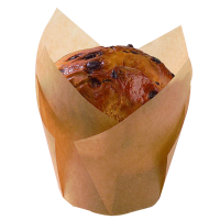 Caissette de cuisson forme tulipe en papier brun siliconé   H80mm