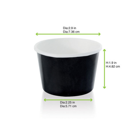 Pot carton noir chaud et froid  H49mm 130ml