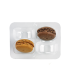 Insert plastique PET transparent 4 macarons (2x2) avec fermeture clipsable  108x74mm H23mm