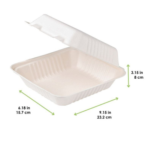 Coquille blanche en pulpe  234x231mm H80mm 1400ml