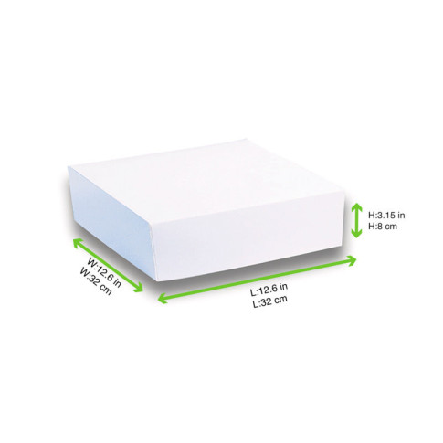 Boite pâtissière carton blanche  320x320mm H80mm