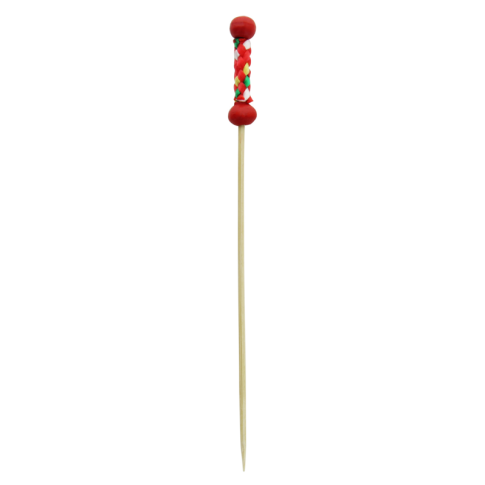 Pique bambou Fuji avec une extrémité décor rouge  H112mm