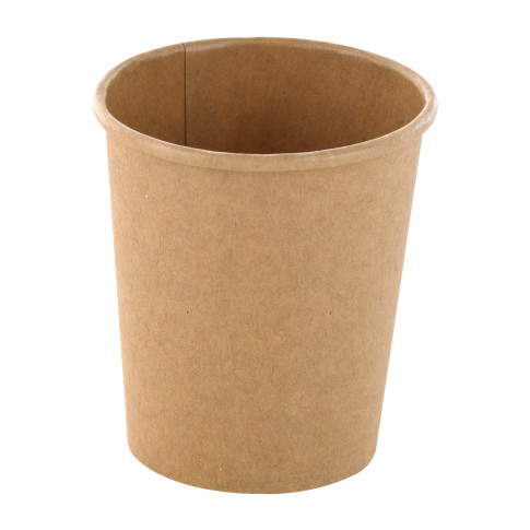 Pot à soupe et glace en carton kraft brun sans plastique, Waterbased  H65mm 120ml