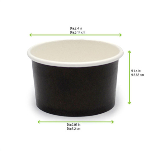 Pot carton noir chaud et froid  H35mm 60ml