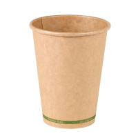 Gobelet Zen en carton kraft brun sans plastique, Waterbased  H110mm 350ml