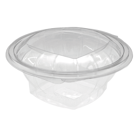 Saladier rond transparent PET avec couvercle attaché   H56mm 500ml