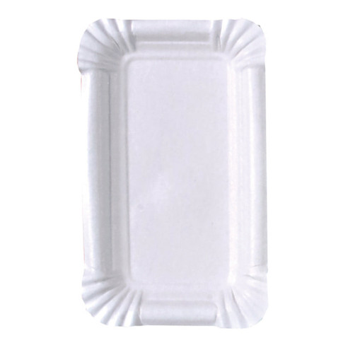 Assiette rectangulaire en carton vierge blanc 150x90mm
