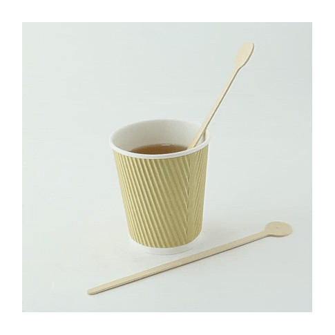 Spatule à café en bois à embout rond  H180mm