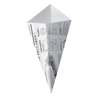 Cône carton décor journal  195x160mm  430ml