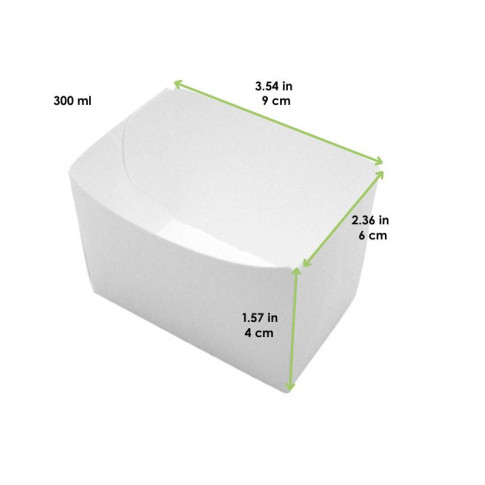 Barquette en carton blanc  90x60mm H40mm 300ml