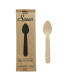 Cuillère café bois, emballage papier kraft  /  Wooden coffee spoon, kraft wrap  H110mm