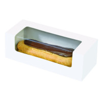 Boite carton à fenêtre pour éclair ou macaron  150x60mm H50mm