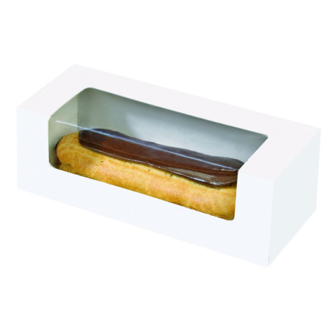 Boite carton à fenêtre pour éclair ou macaron  150x60mm H50mm
