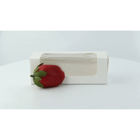 Boite carton à fenêtre pour éclair ou macaron  150x60mm H50mm