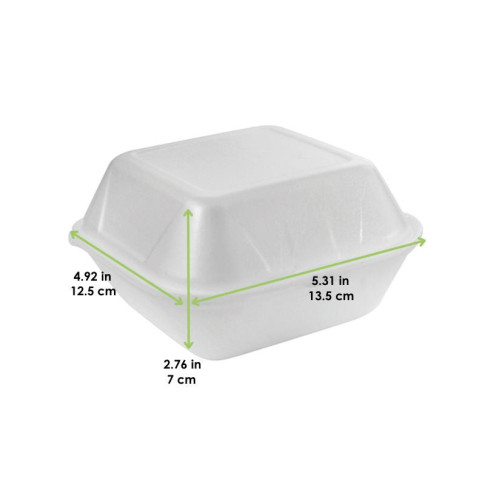 Coquille plastique PSE blanche double  135x125mm H70mm