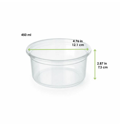 Pot Deli rond PLA transparent   H73mm 450ml